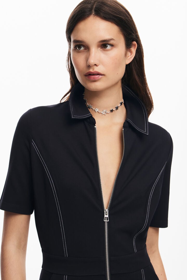 Long jumpsuit with topstitching | Desigual