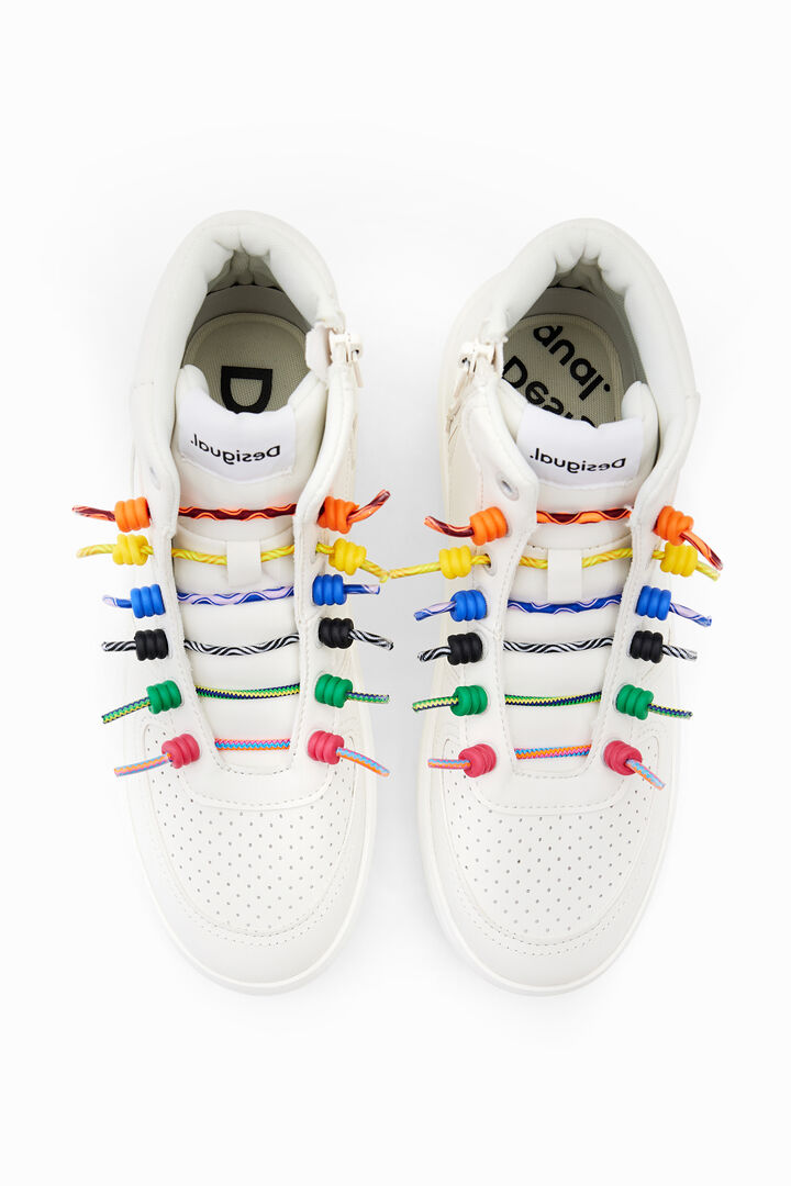 Sneakers altas cordones arcoíris | Desigual
