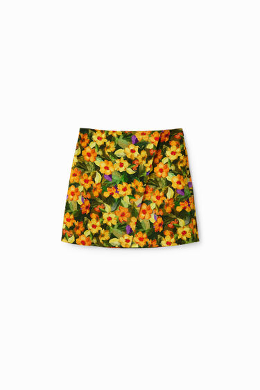 Slim floral mini skirt | Desigual