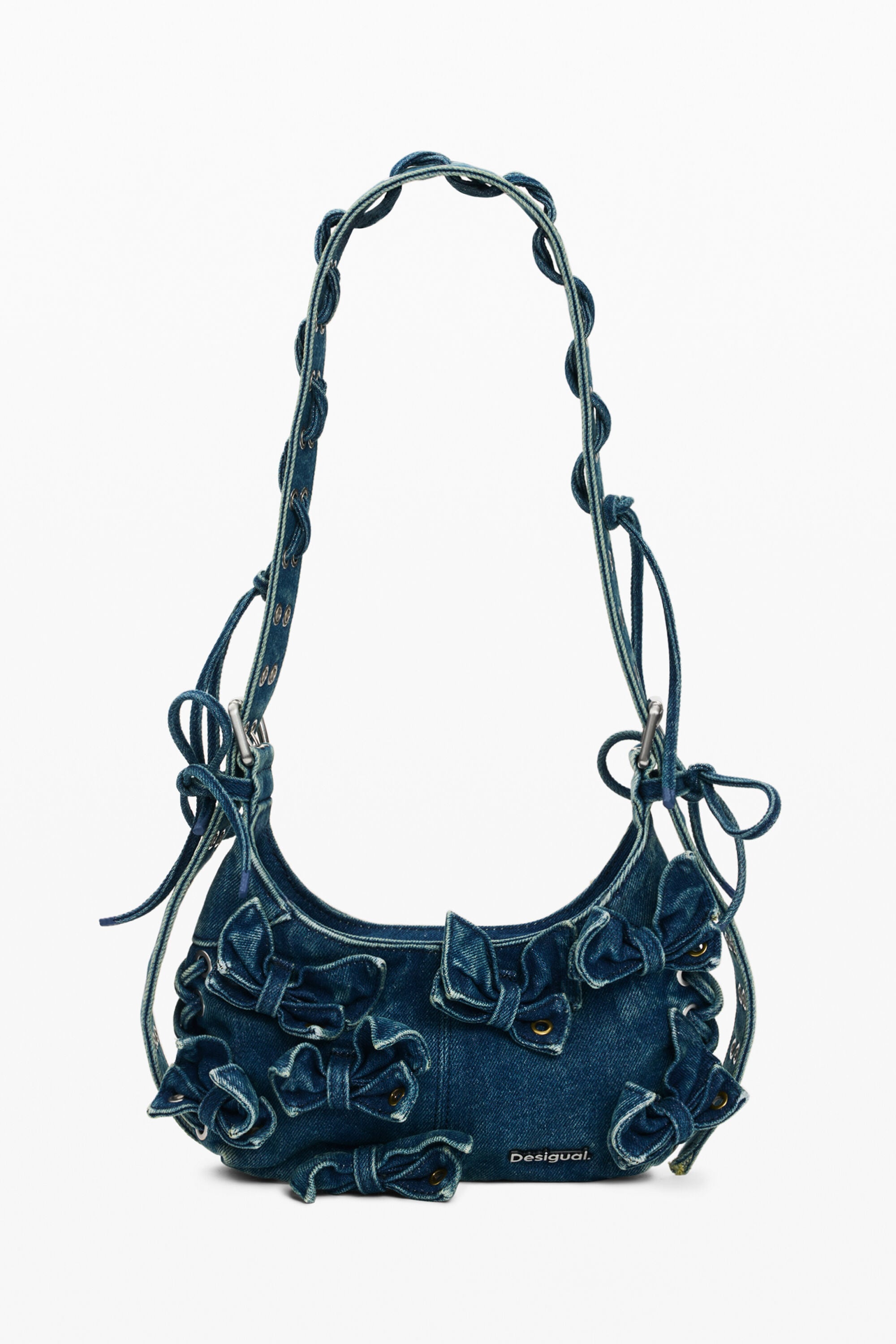 Desigual, Denim-tasche mit applikationen, Damen, Baumwolle, Blau, U