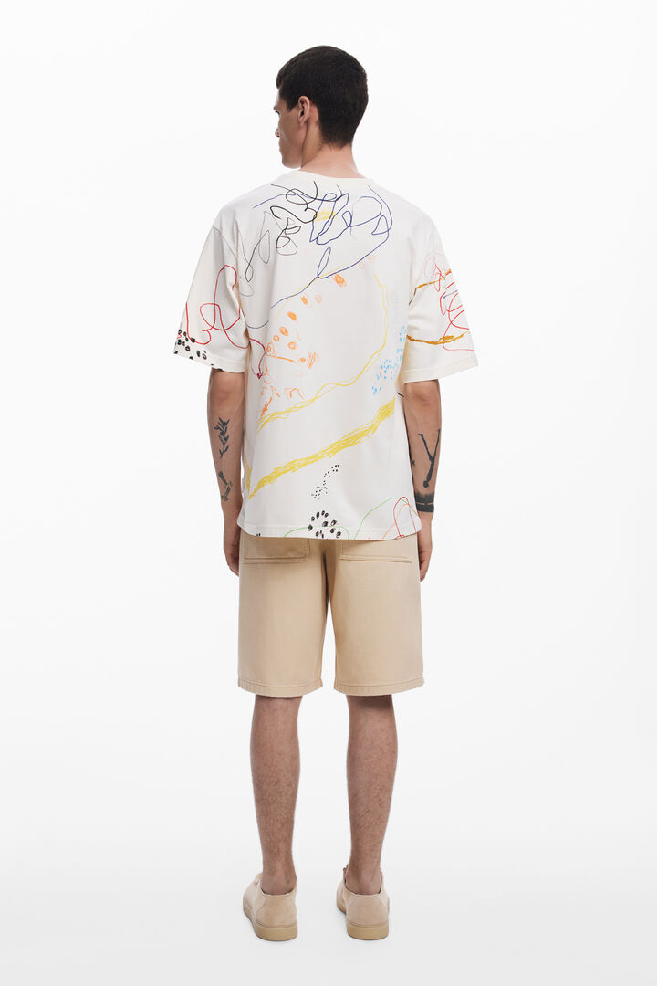Short-sleeve T-shirt with strokes | Desigual