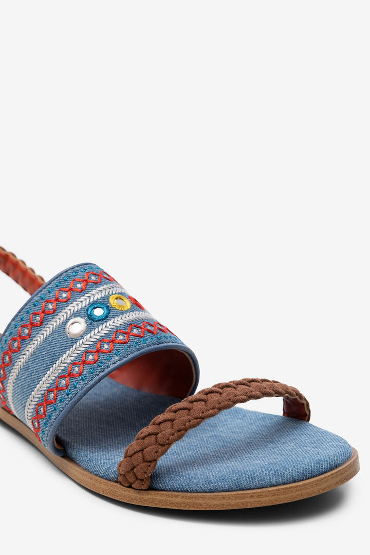 Embroidered denim sandals | Desigual