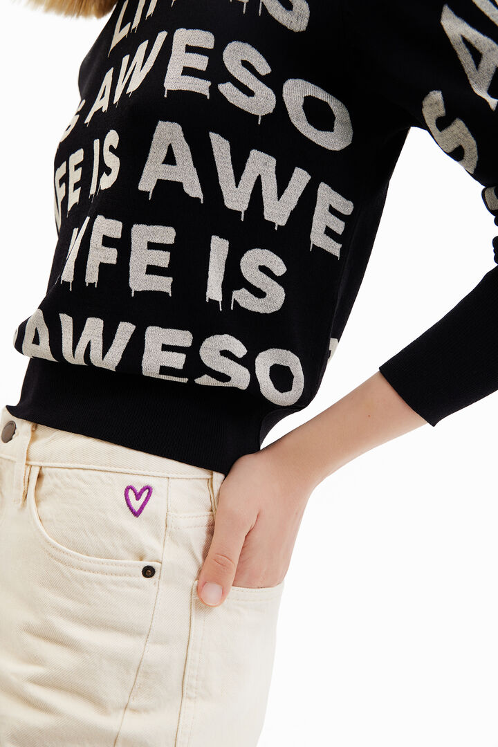 "Life is awesome" pullover | Desigual