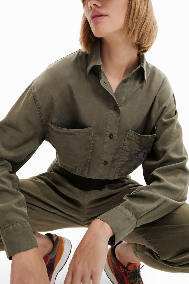 Camisa cropped butxaca cor | Desigual