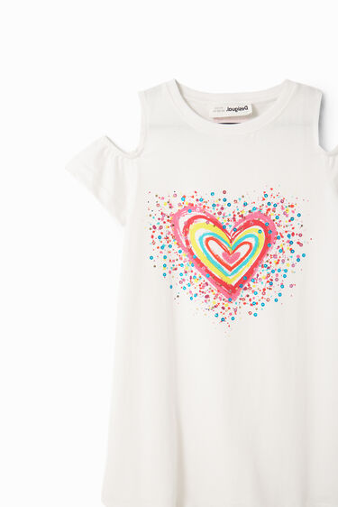 T-shirtjurk met cut-outs en hart | Desigual