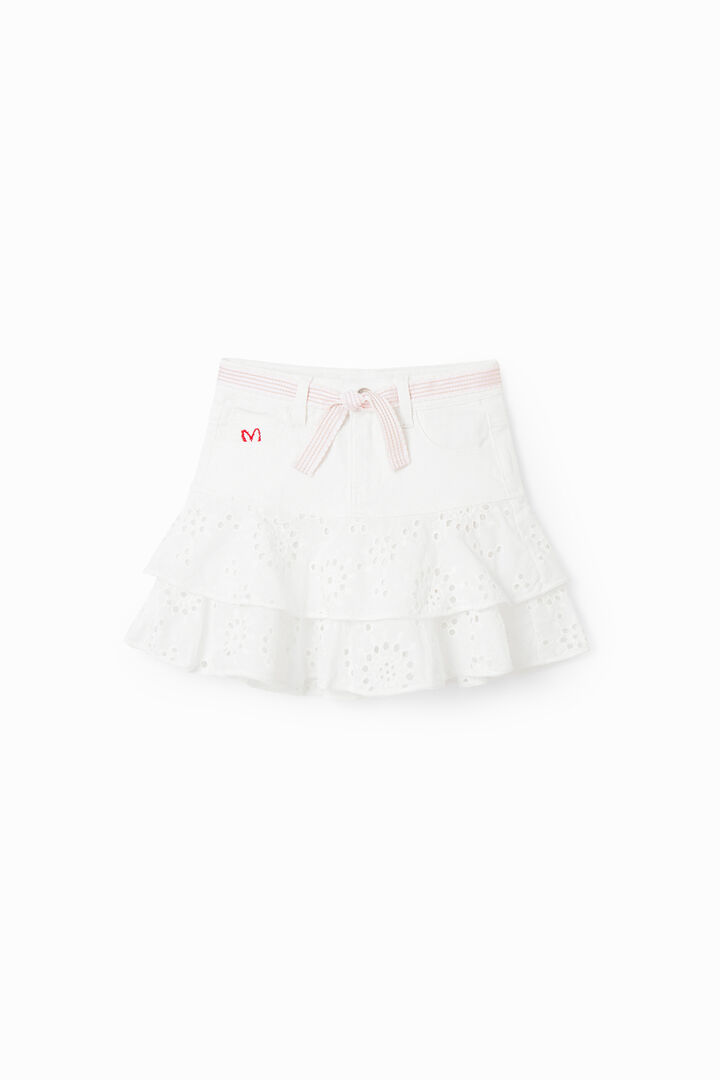Swiss embroidery mini skirt | Desigual