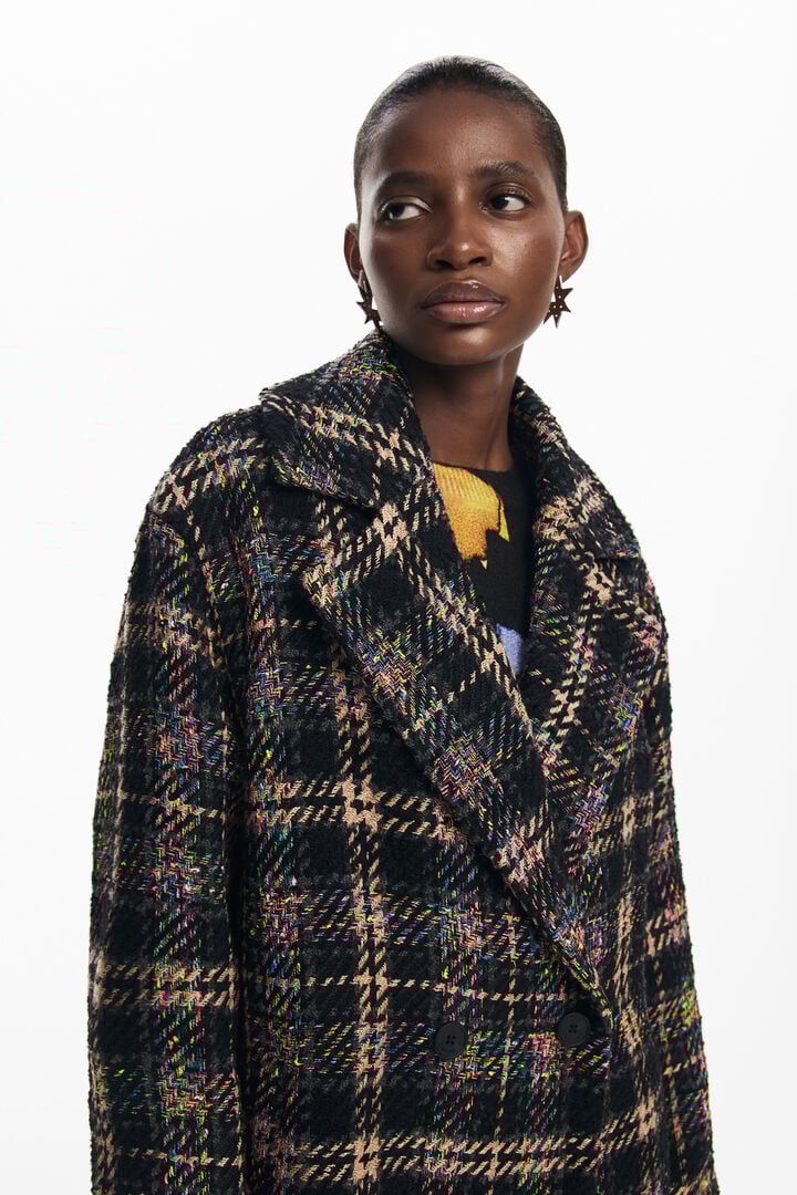 Manteau court à carreaux | Desigual