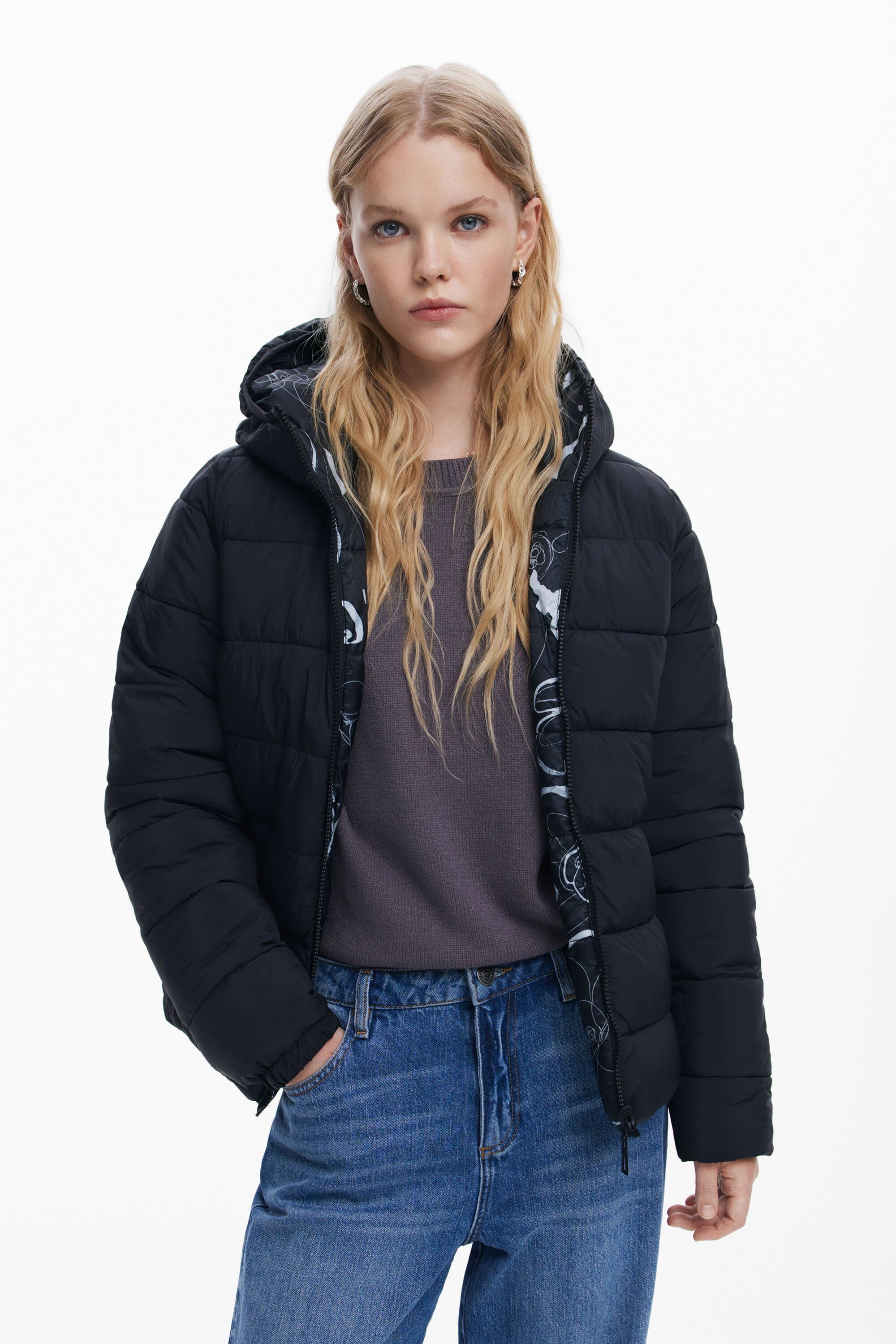 Reversible padded jacket best sale