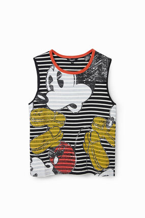 T-shirt sans manches à rayures - Mickey Mouse