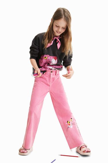 Calças de ganga brancas Pink Panther | Desigual
