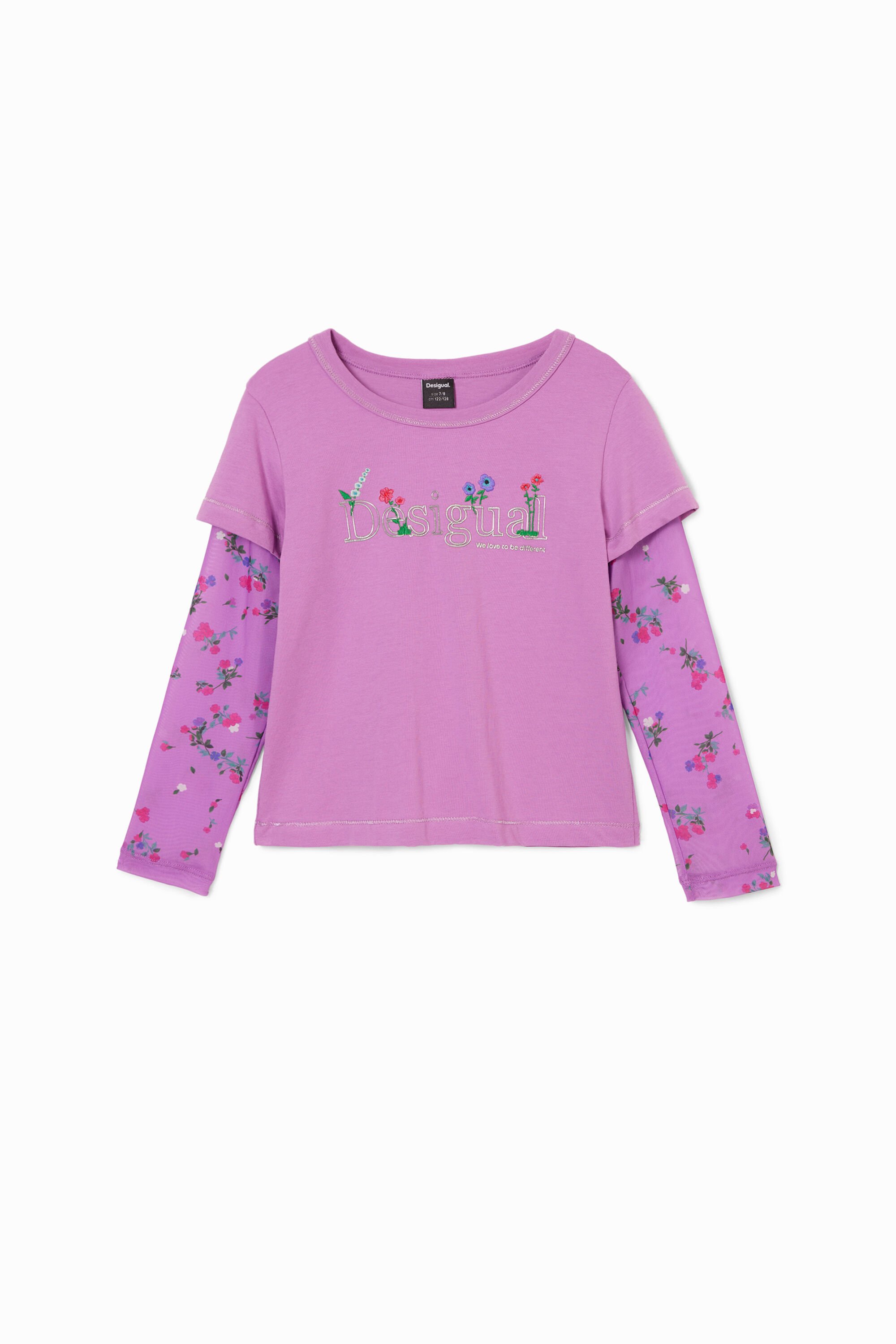 Desigual Girls Girls s Combined T Shirt Purple