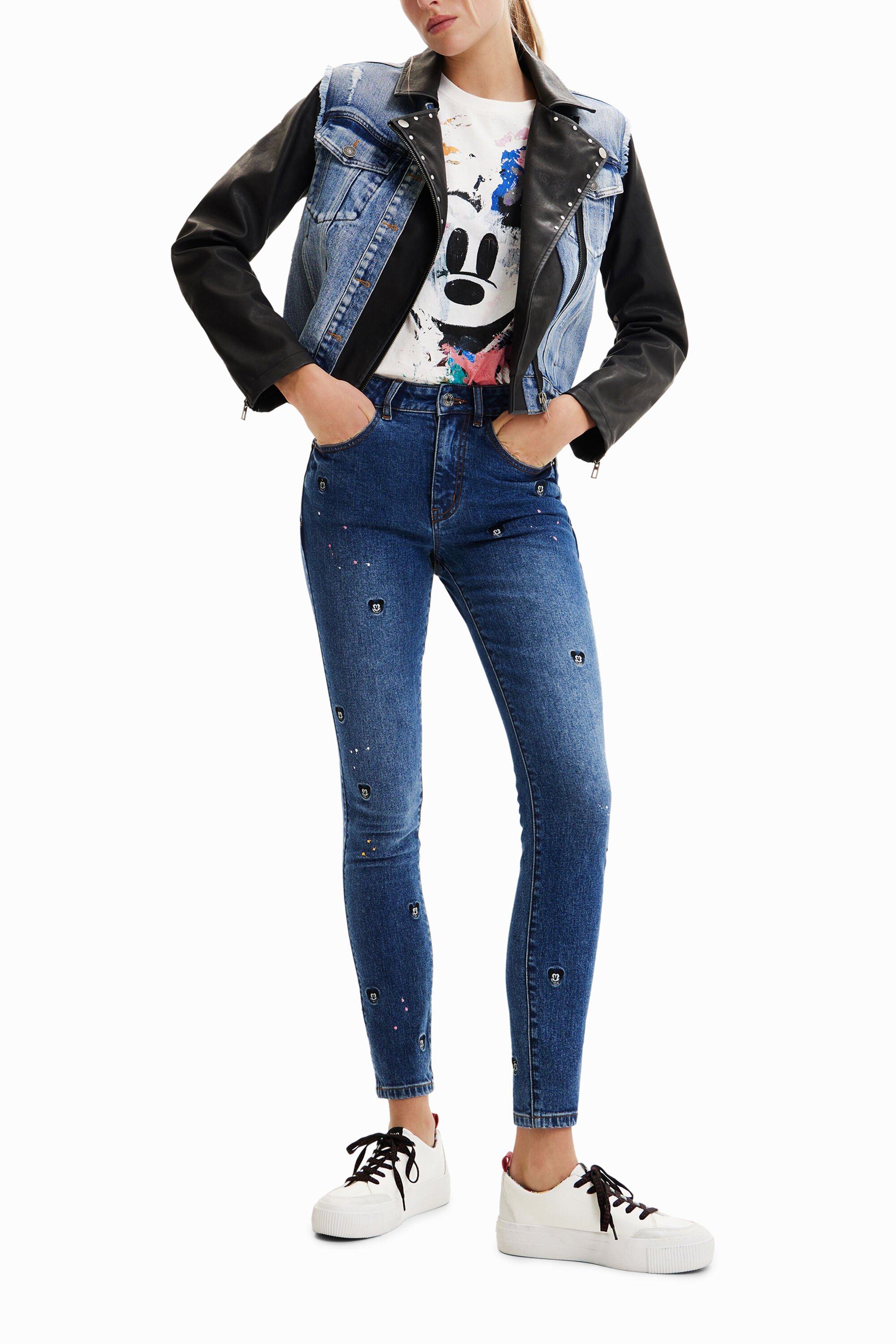 Women's Mickey Mouse hybrid denim jacket I Desigual.com