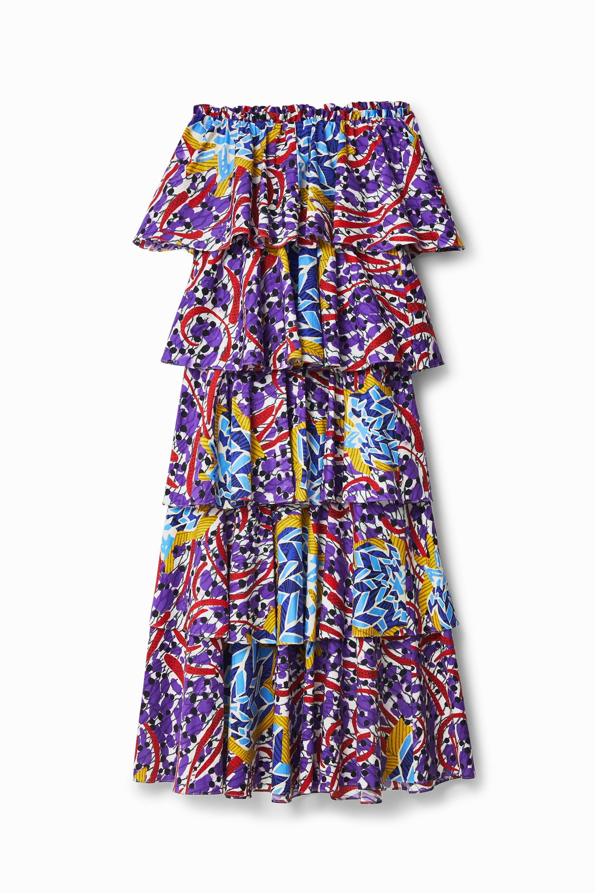 Desigual Stella Jean long ruffled dress