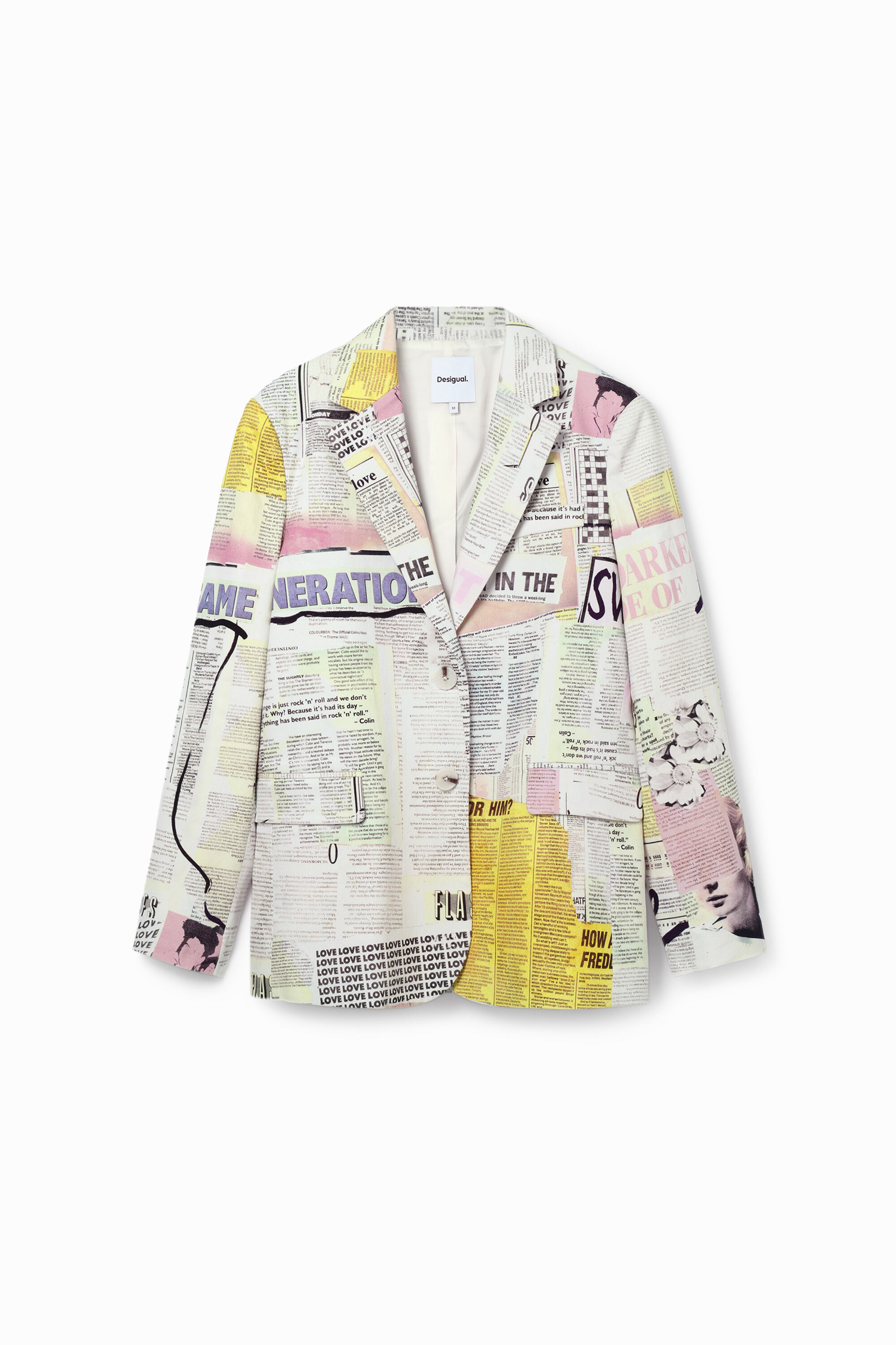 Newspaper print blazer shop