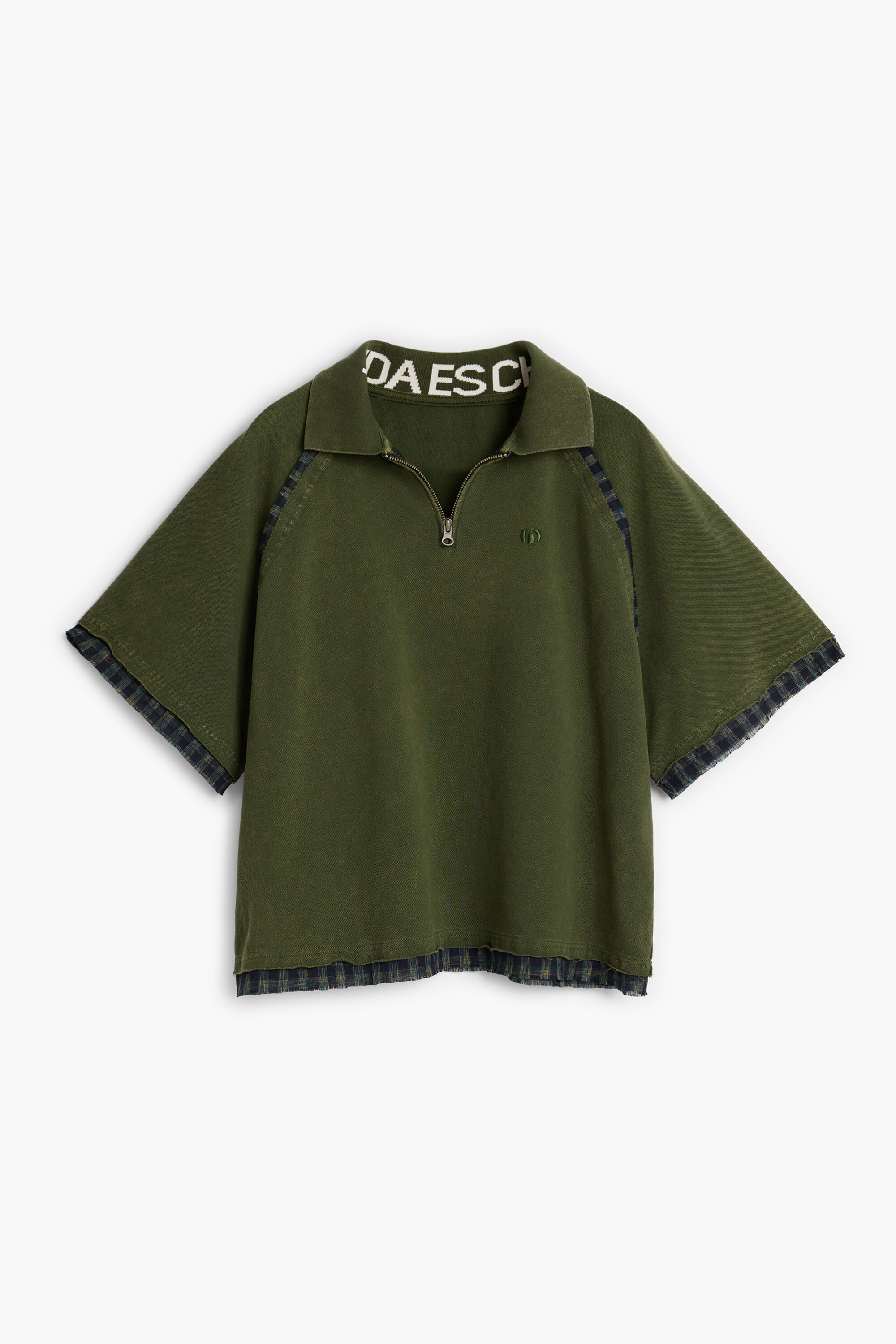 Desigual, Camiseta Cuadros, Hombre, Algodon, Verde