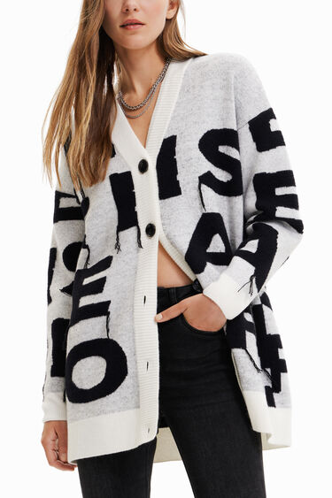 Oversize message cardigan | Desigual
