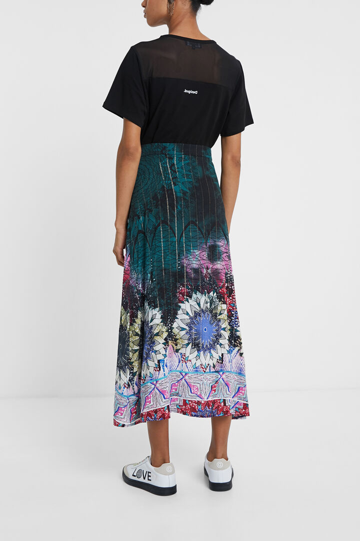 Long Lurex viscose skirt | Desigual