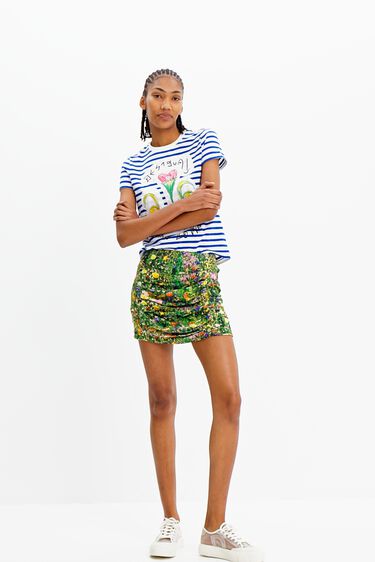 Minifalda drapeada floral | Desigual