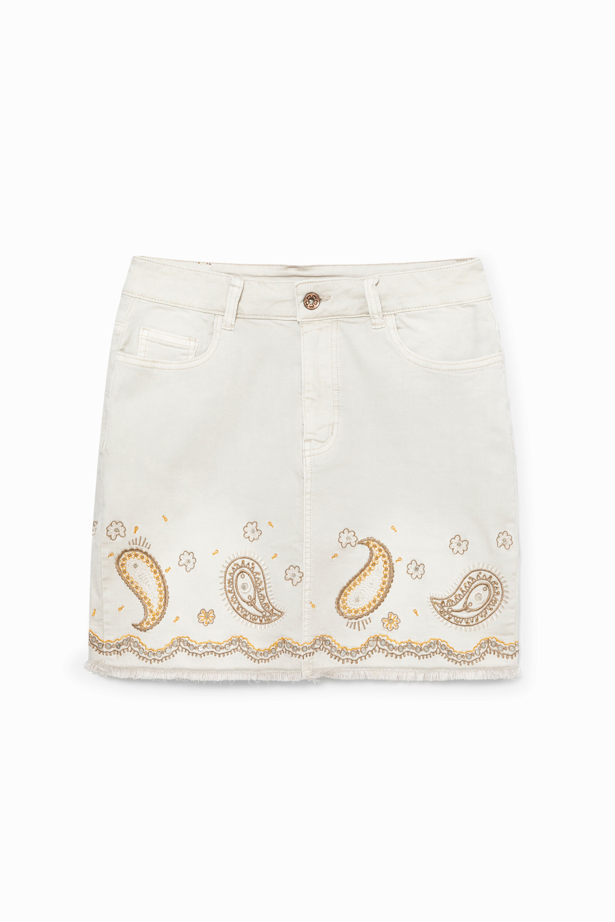 Kurzer Jeans-Rock Paisley