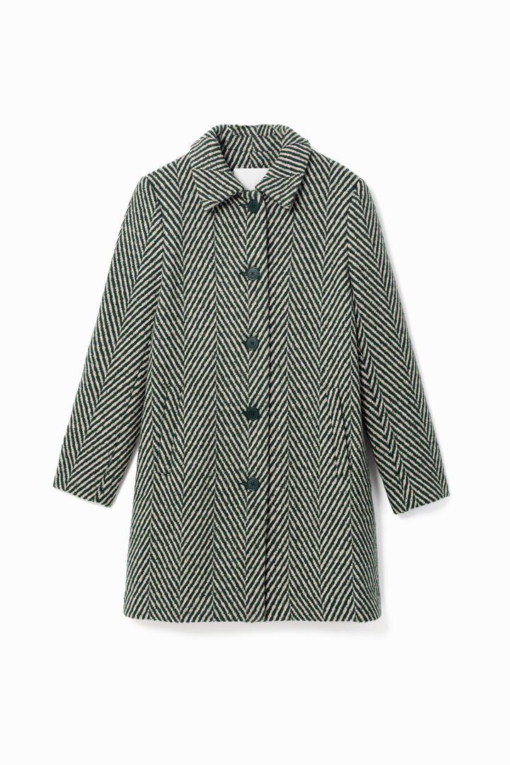 Green zig-zag cloth coat | Desigual