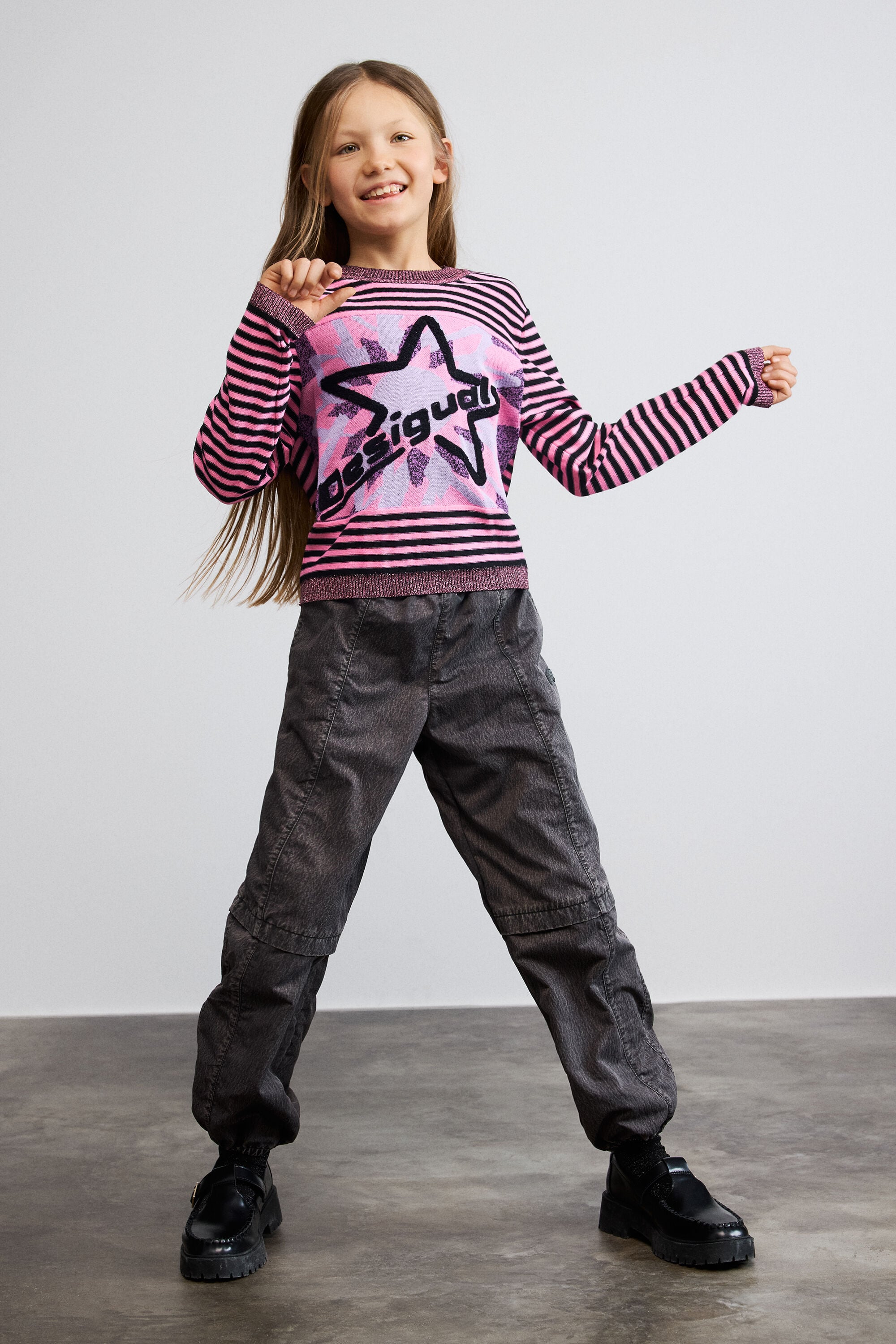 Gestreepte trui met ster - RED - 7/8