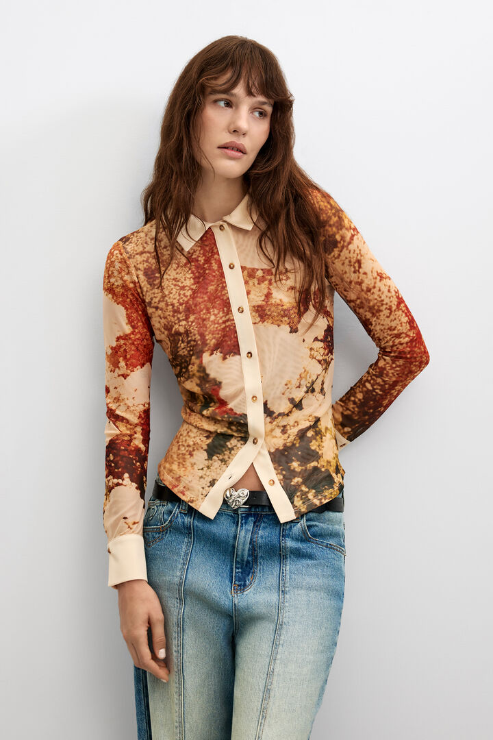 Camisa Estampada Larga