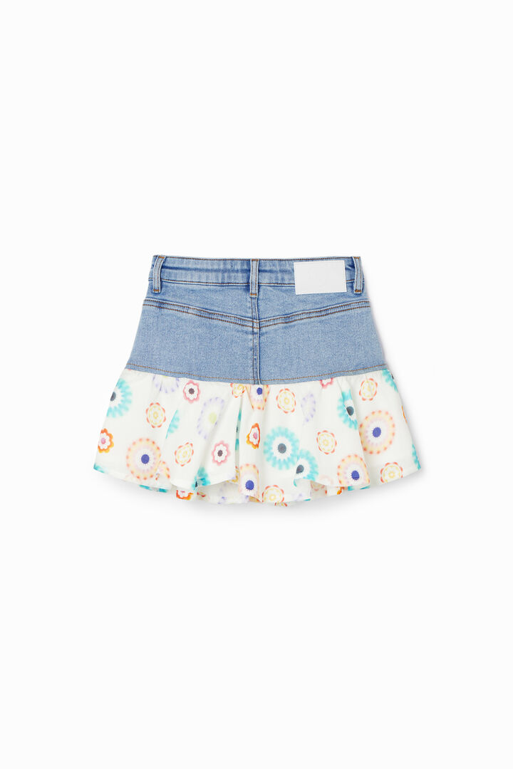 Geometric ruffle denim mini skirt | Desigual