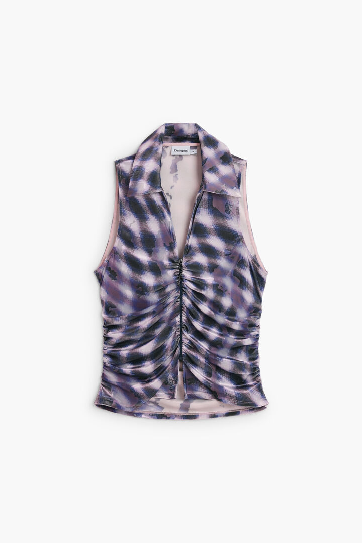 Ruched zipper T-shirt | Desigual