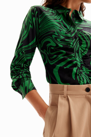 Camisa fruncida marmoleado | Desigual