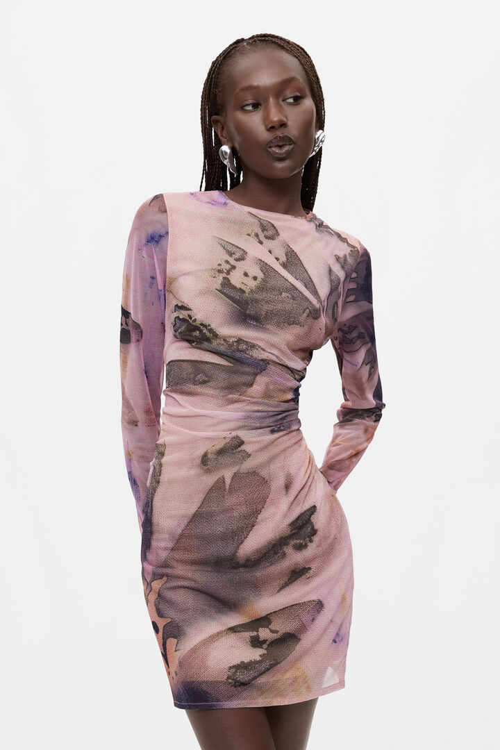 Robe imprim&eacute;e &agrave; manches longues