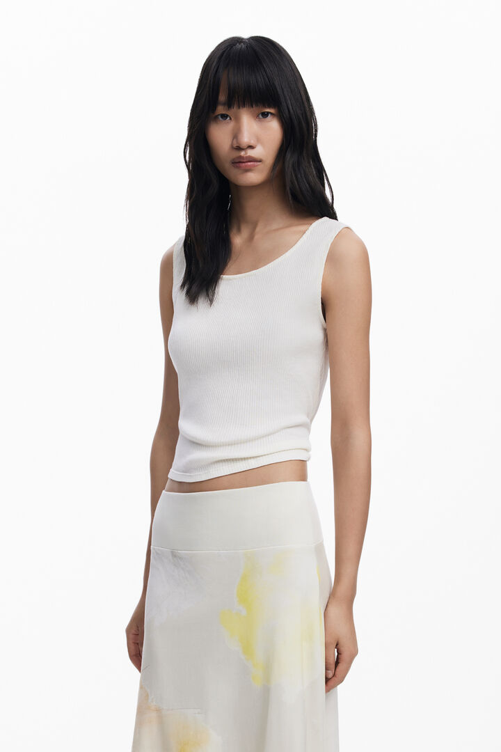 Gonna midi con elastico in vita | Desigual