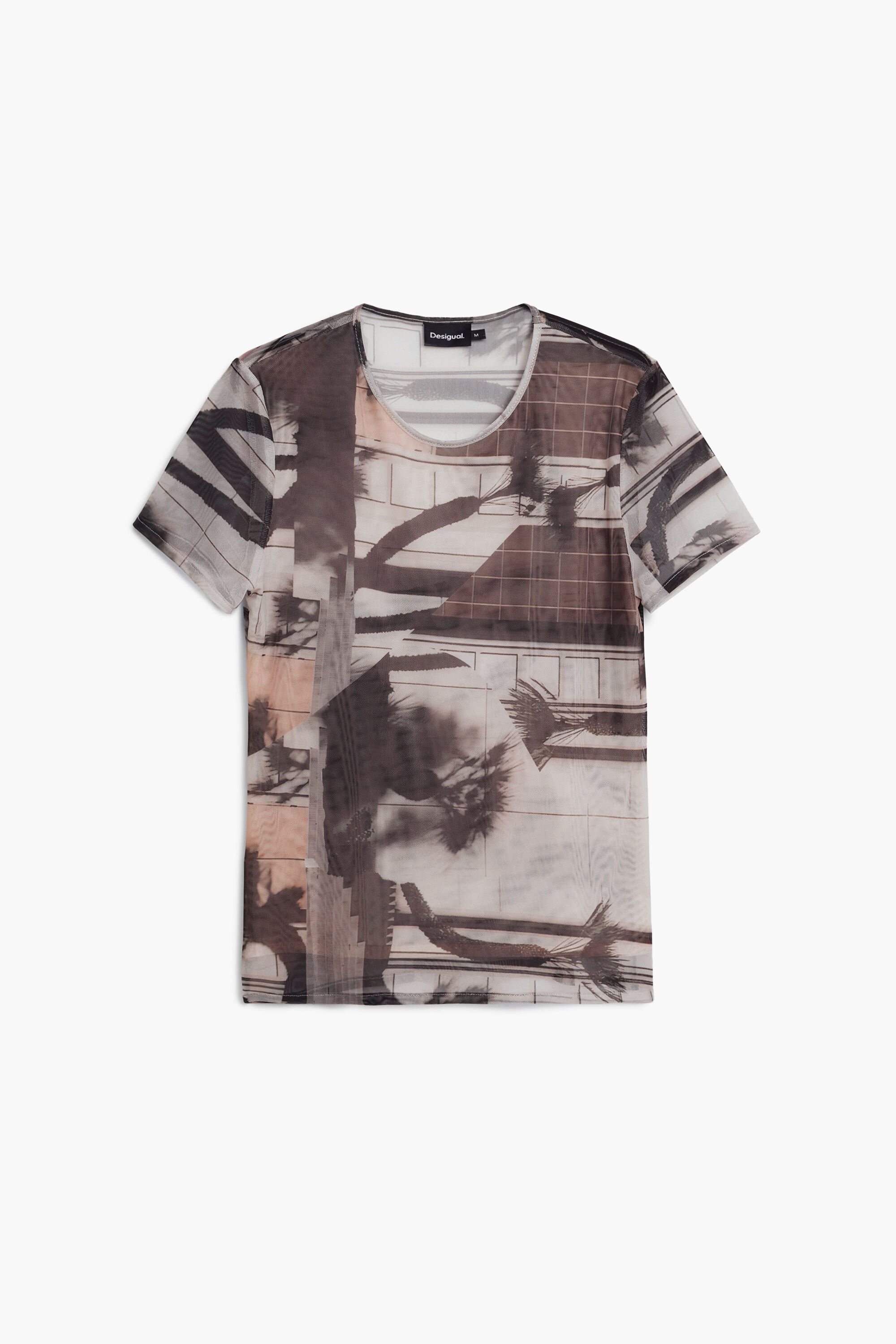 Arty print T-shirt - BLACK - M
