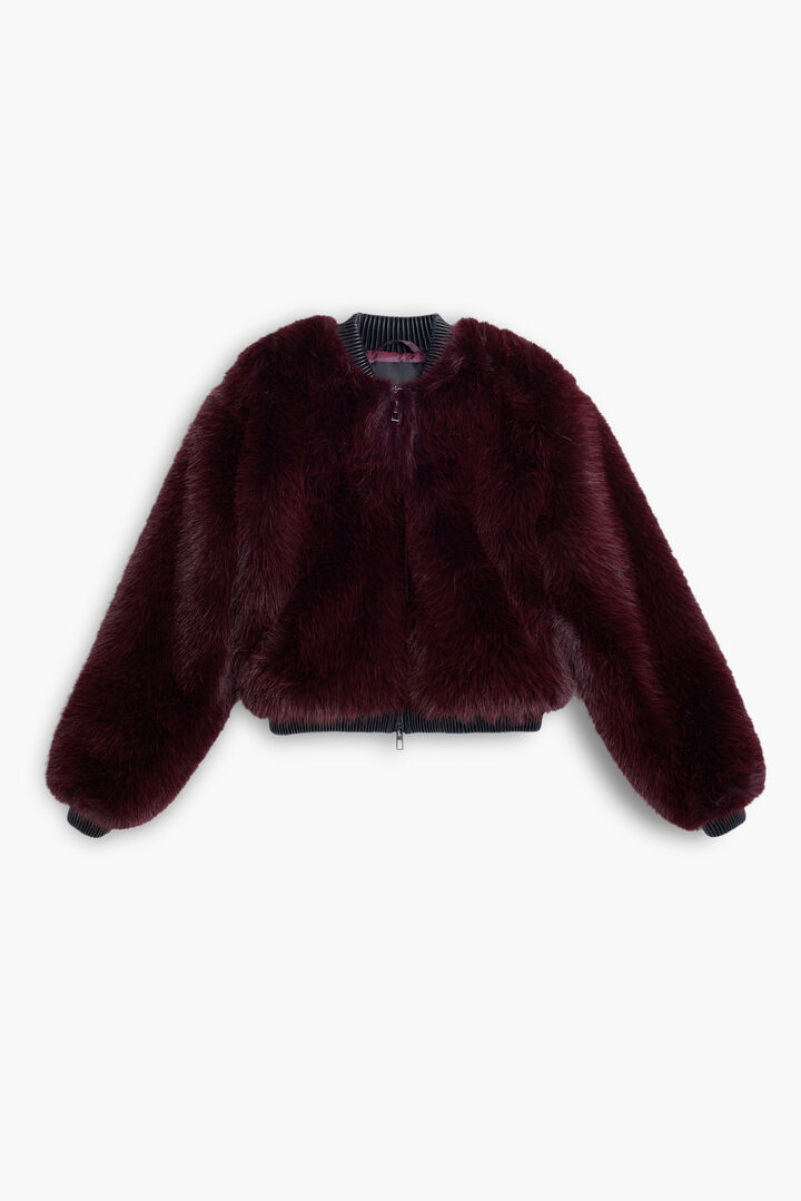 Raspberry fur jacket