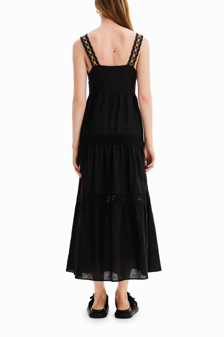 Long embroidered strap dress | Desigual