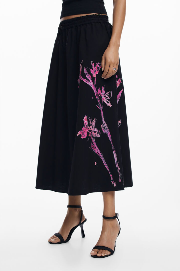 Orchidea mintás midiszoknya | Desigual