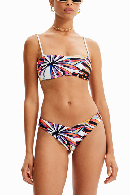 Tropical bandeau bikini top