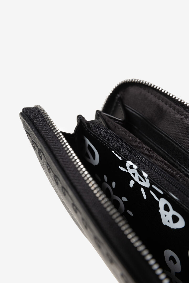 Rectangular wallet, embroidered heart | Desigual