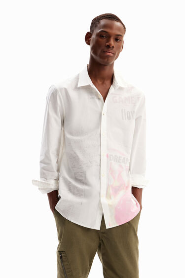 Poplin newspaper shirt Men's I Desigual.com
