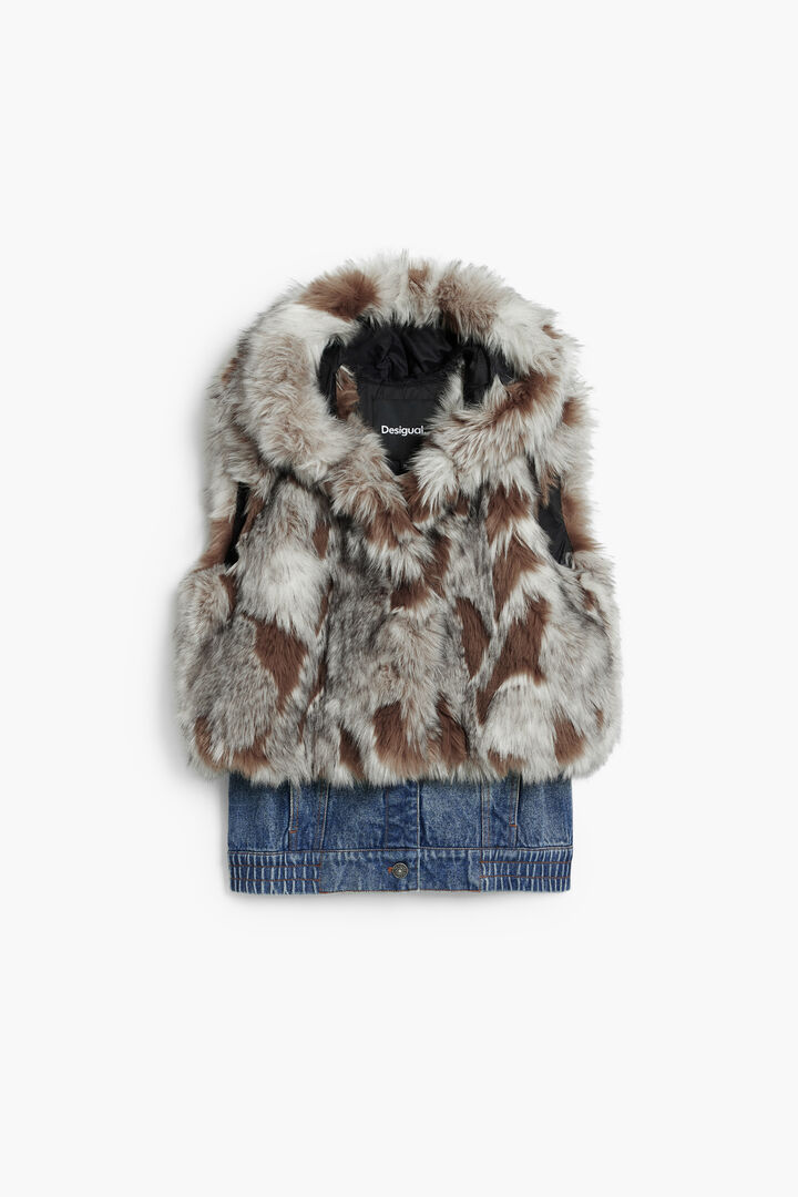 Denim fur vest | Desigual