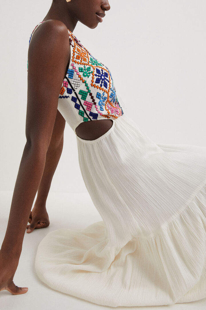 Oldalt kivágott maxi ruha | Desigual