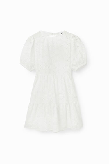 Vestit curt brodat suís | Desigual