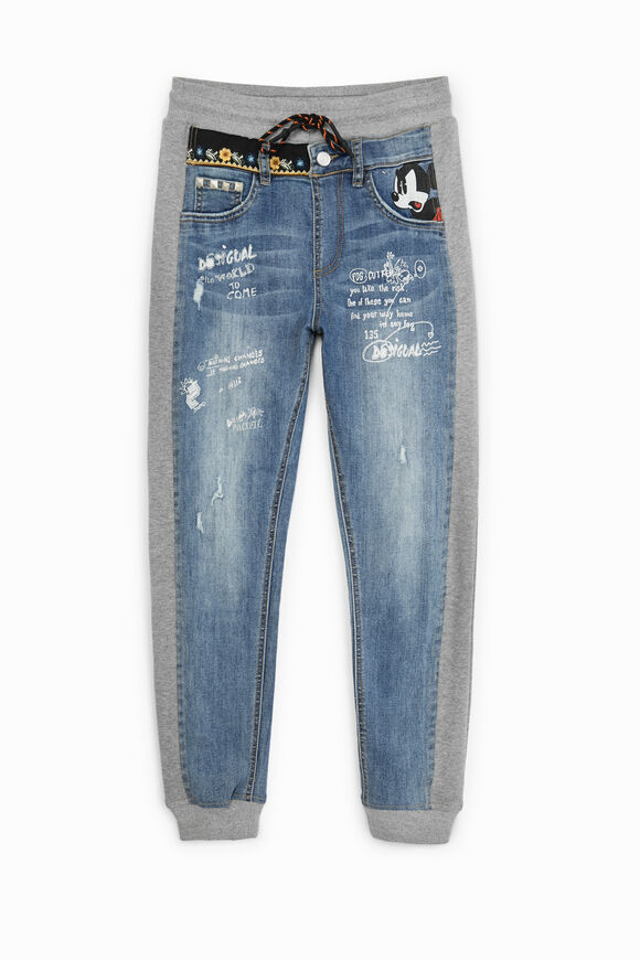 Jeans sproščenega kroja z Miki Miško