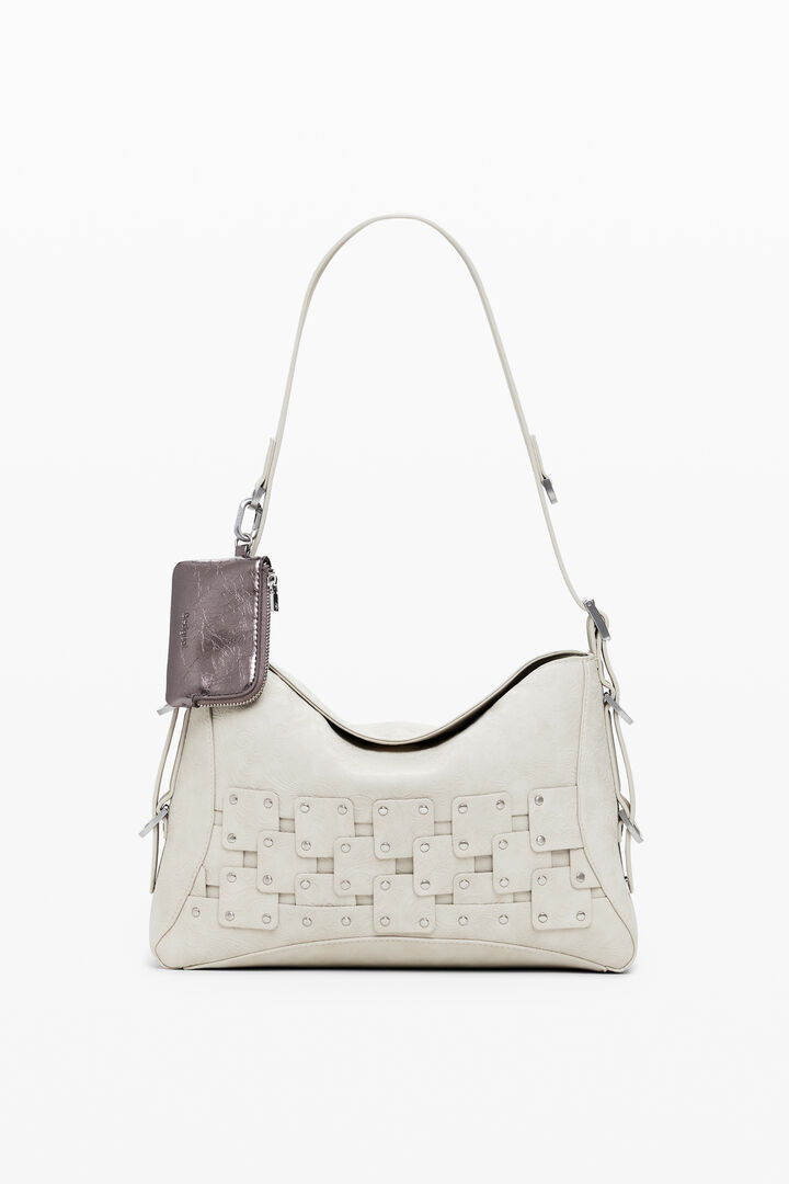 Medium studded patch handbag