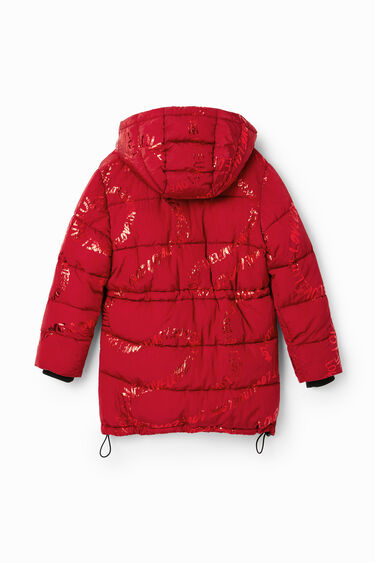 Long padded coat with text | Desigual