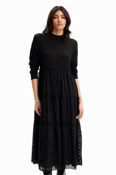 Vestido midi combinado | Desigual