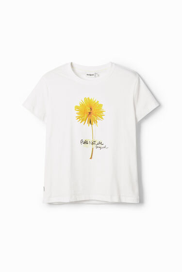 Camiseta de manga corta con flor. | Desigual