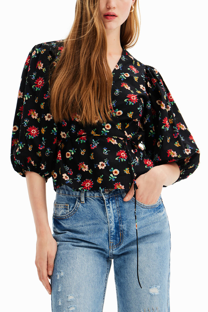 Blouse croisée fleurs | Desigual
