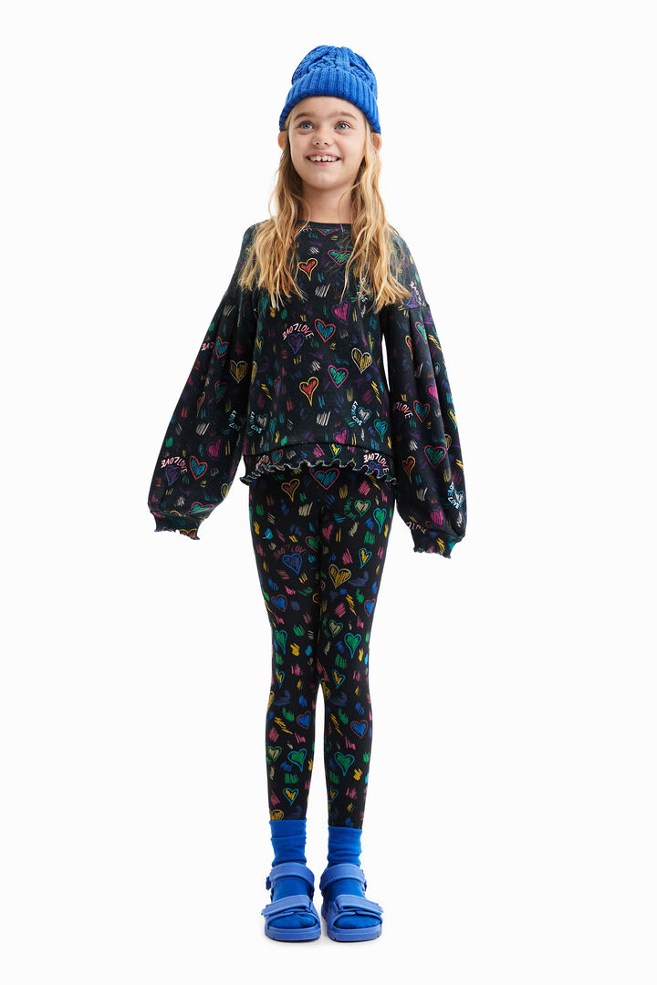 Sudadera dibujos corazones | Desigual