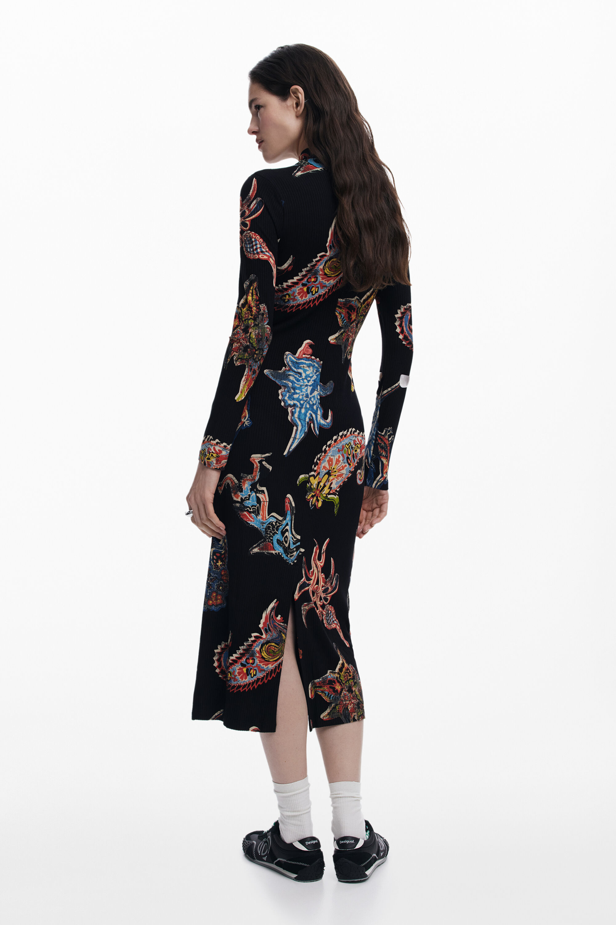 Desigual Fitted Paisley Dress M.c.lacroix In Black