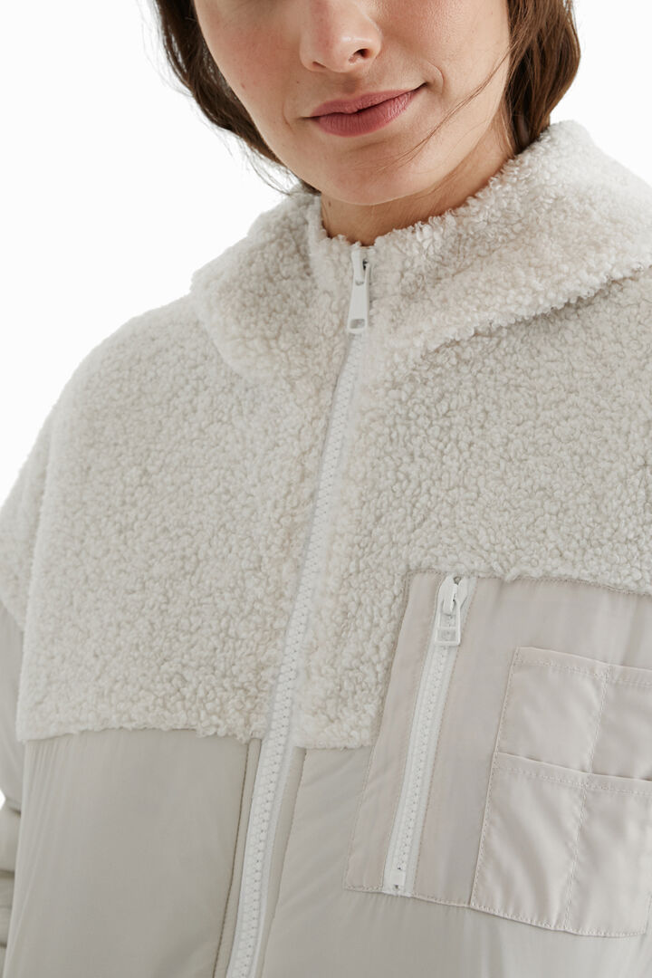 Chaqueta acolchada borreguito capucha | Desigual